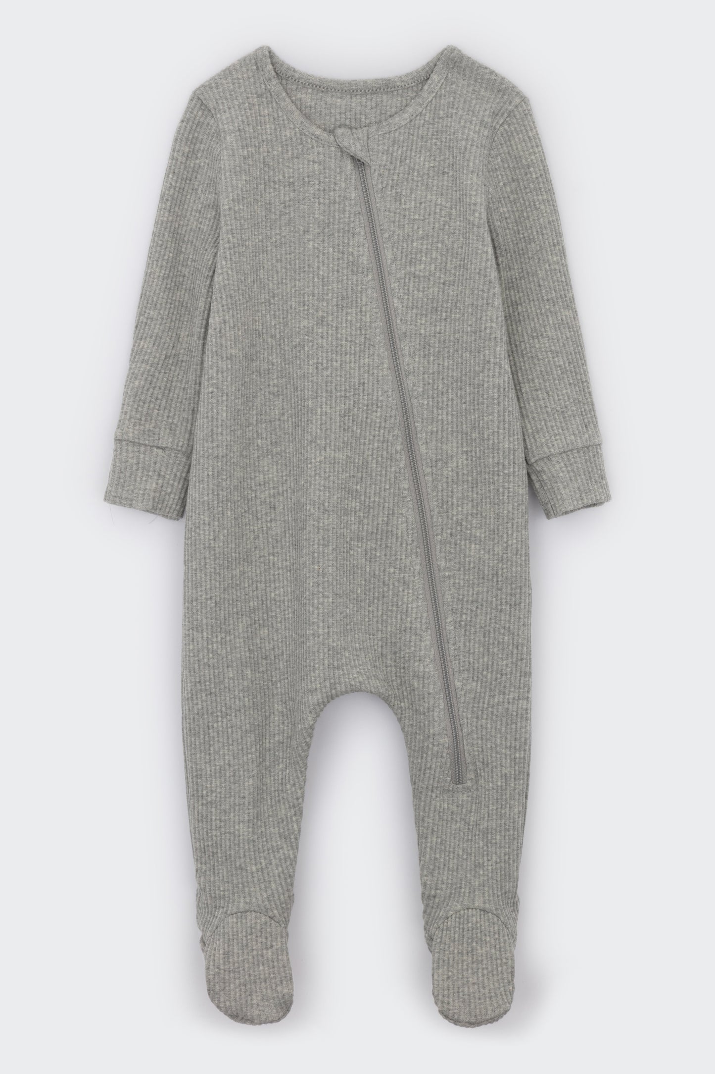 High-quality Zipper Sleepsuit in Dove Grey for babies by DreamBuy, designed for easy dressing and undressing.