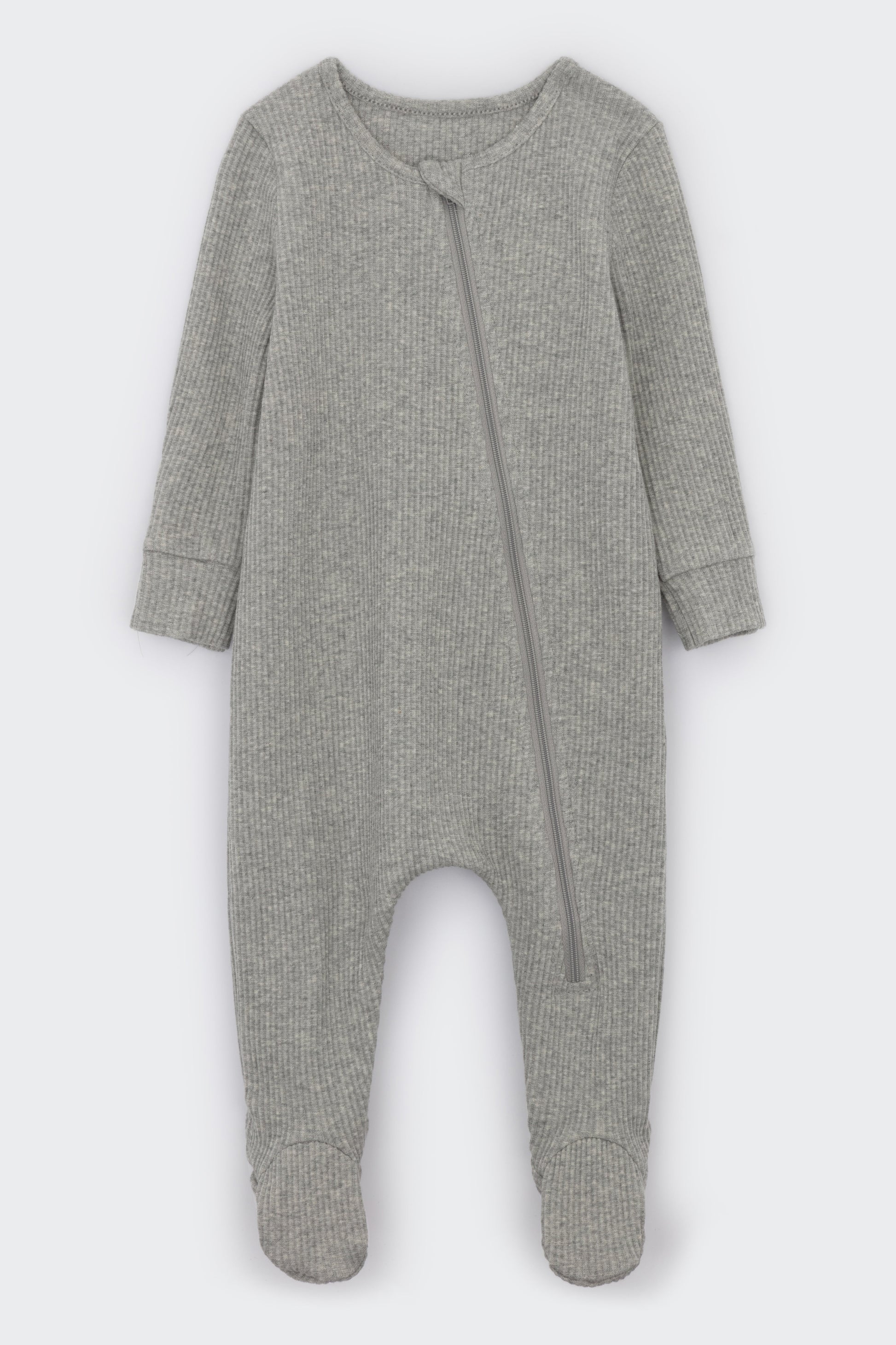 High-quality Zipper Sleepsuit in Dove Grey for babies by DreamBuy, designed for easy dressing and undressing.