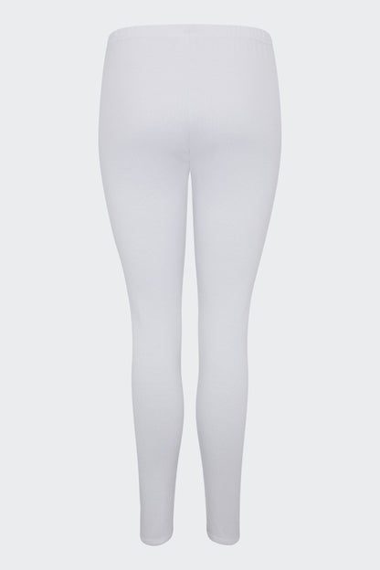 Close-up of the DreamBuy White Adult 2-Piece Lounge Set illustrating the soft ribbed material and gentle fit, perfect for lounging and stylish relaxation.