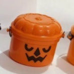 Delightful Halloween Pumpkin Bucket with Straw Mouthpiece Decoration Props in a rich orange colour, featuring a cheeky jack-o'-lantern face.