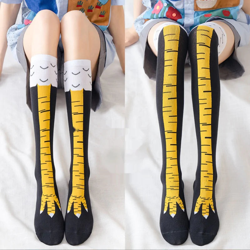 LWomen's Novelty Printed Animal legs Long Funny Socks Cosplay Halloween