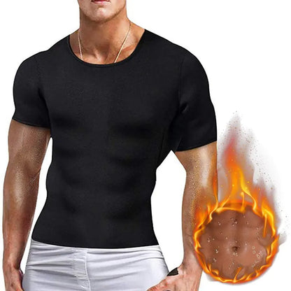 Elegant black compression t-shirt designed for men, featuring a streamlined silhouette, ideal for fitness enthusiasts and stylish casual wear.