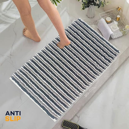 Luxurious OLIVIA ROCCO Amalfi 2 Piece Jumbo Plush Cotton Bath Mat Set featuring soft absorbent texture ideal for modern luxury bathrooms.