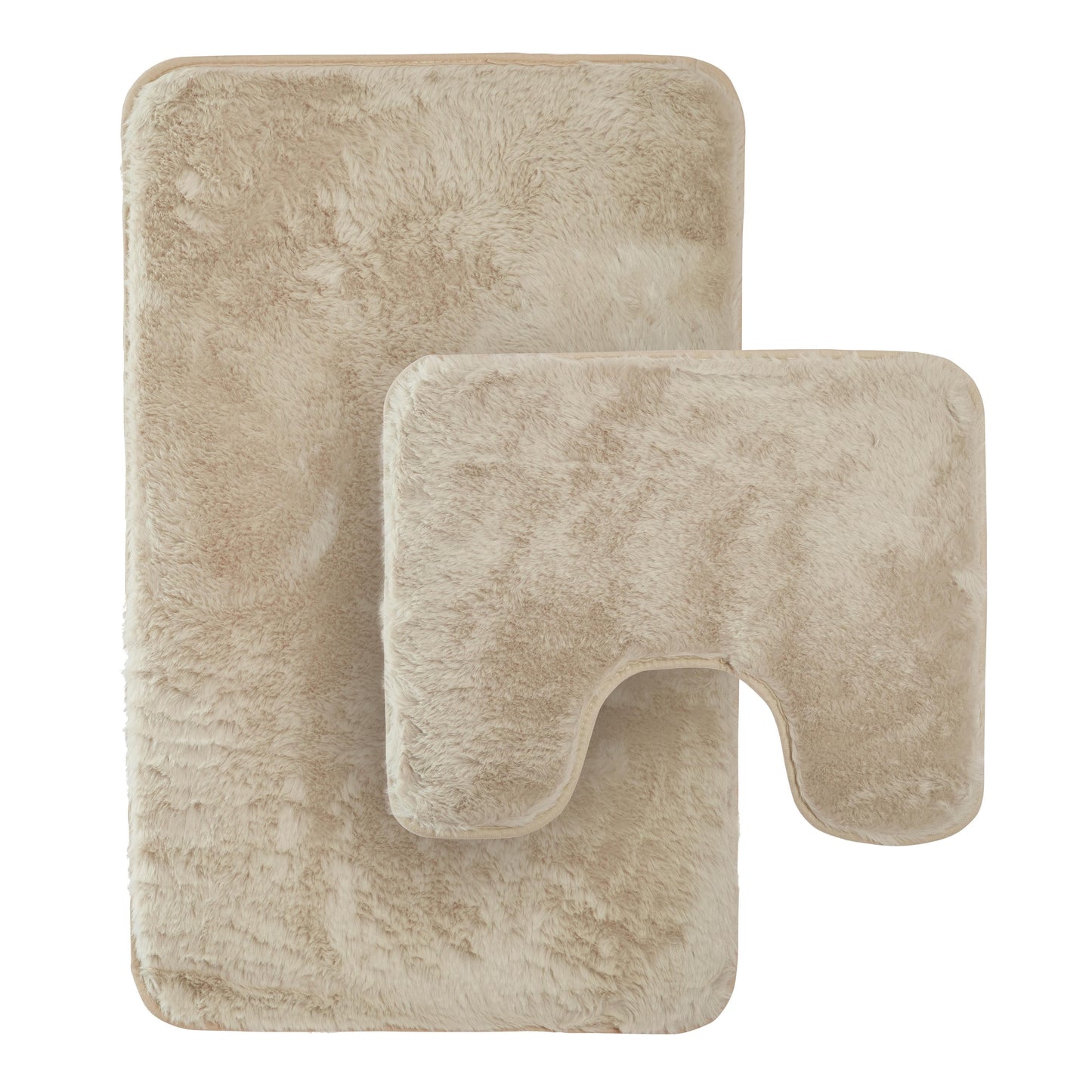 Exquisite Cream and Natural bath mat set, showcasing plush softness and non-slip functionality, ideal for adding a touch of luxury and style to your bathroom.