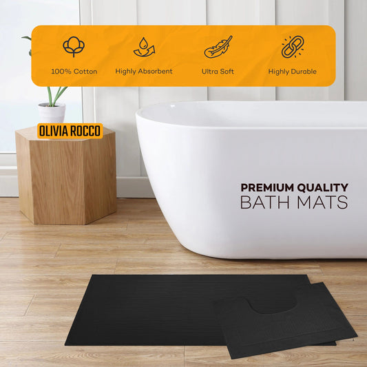 High-quality non-slip backing of the Monaco Bath Mat and Pedestal Set, enhancing safety and elegance in bathroom decor.