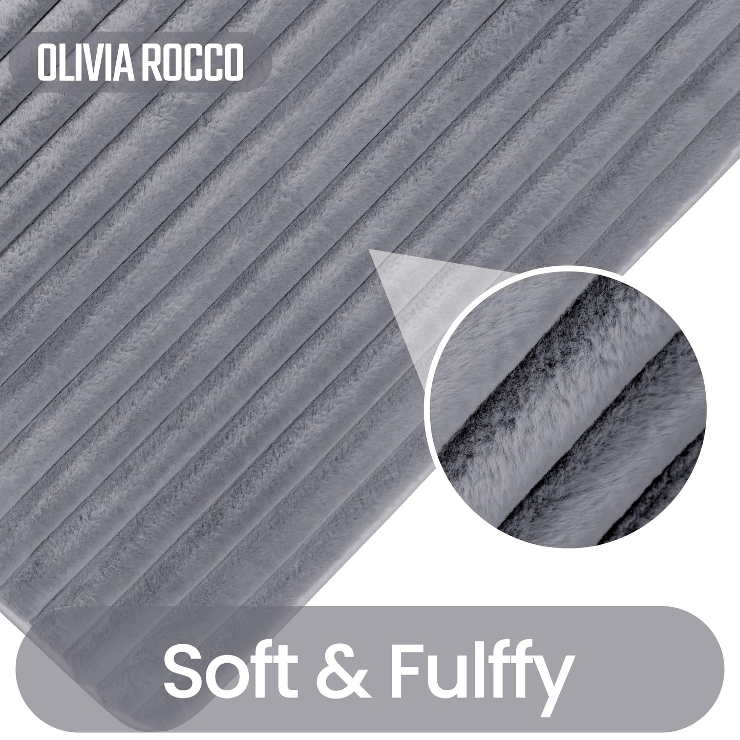 Sophisticated presentation of non-slip charcoal bath mat set by Olivia Rocco, ideal for enhancing bathroom safety and luxury