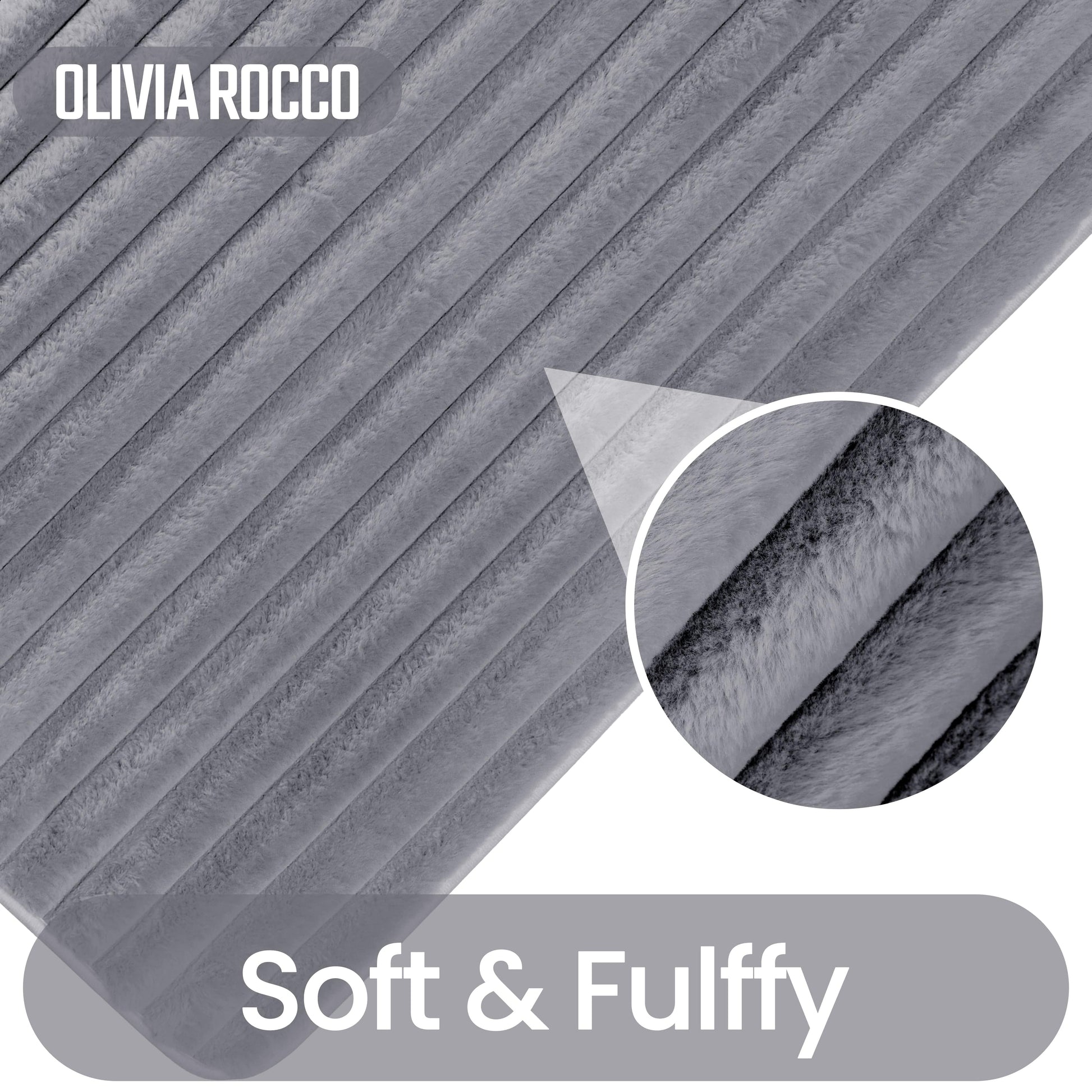 Sophisticated presentation of non-slip charcoal bath mat set by Olivia Rocco, ideal for enhancing bathroom safety and luxury