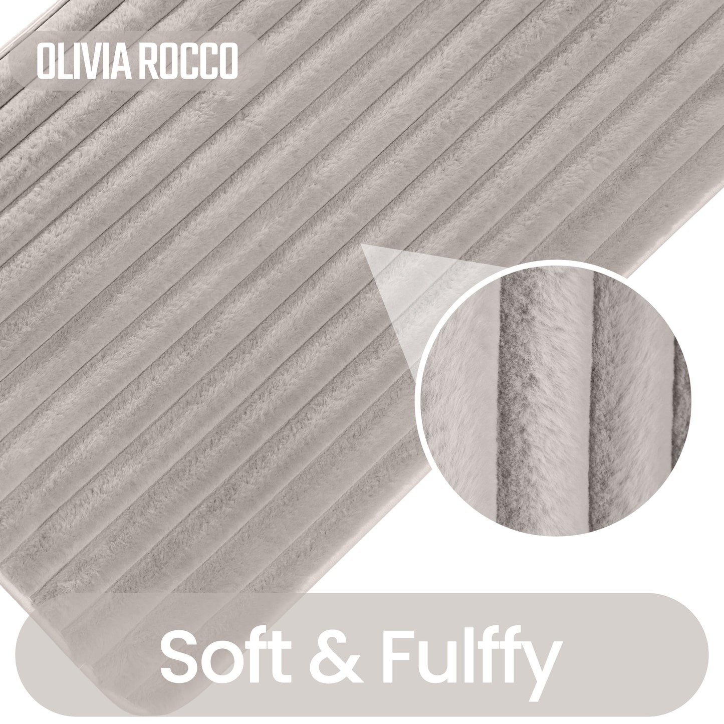 Stylish and functional large and small rugs from the OLIVIA ROCCO 2 Piece Bath Mat Set, designed for optimal absorbency and quick drying, fitting seamlessly into any bathroom aesthetic.