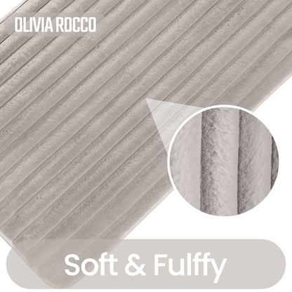 Stylish and functional large and small rugs from the OLIVIA ROCCO 2 Piece Bath Mat Set, designed for optimal absorbency and quick drying, fitting seamlessly into any bathroom aesthetic.