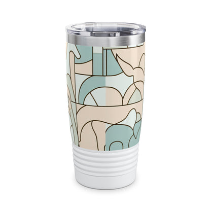 Pastel PowerSplash Travel Tumbler by Dazzling Dreams Studio displayed in a lifestyle setting, illustrating its versatility and chic design for on-the-go elegance.