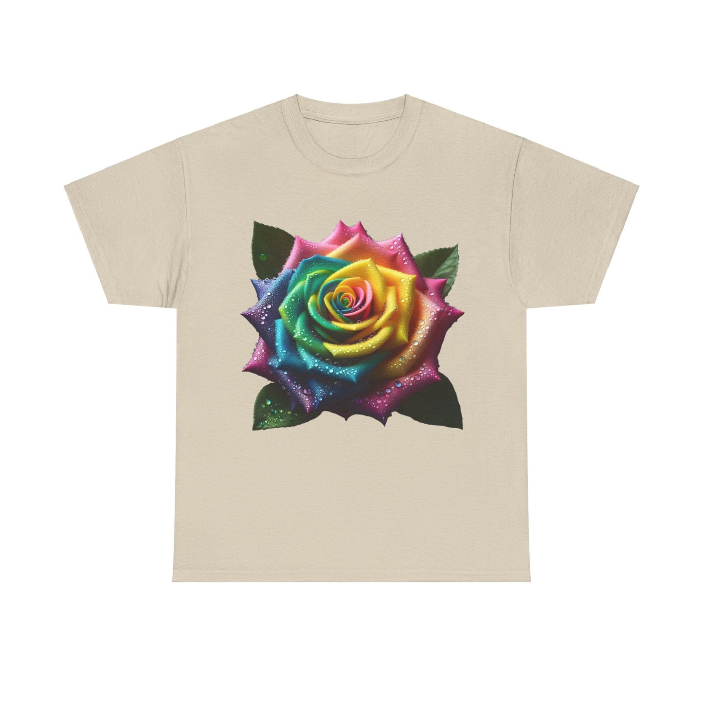 Rainbow Rose Unisex Cotton Tee Graphic T Shirt Unisex