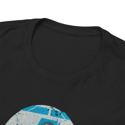 Close-up view of the collar and fabric of the Star Wars R2D2 DAD Graphic T-Shirt showcasing the premium quality and comfort.