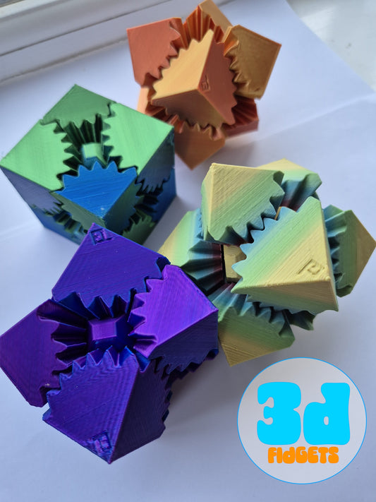 Fidget Gear Cube Colourful sensory fidget toy for ADHA autism and stimming