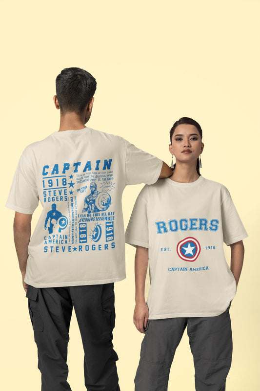 Captain America  Graphic Tee Unisex T shirt Double Sided