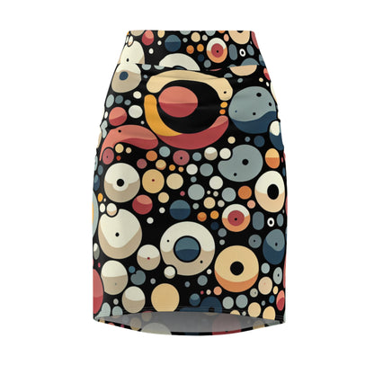 Emerson Belleau Pencil Skirt by Dazzling Dreams Studio featuring a modern blob pattern design, curve-hugging fit, and luxurious high-quality fabric, ideal for chic professional and elegant evening wear.