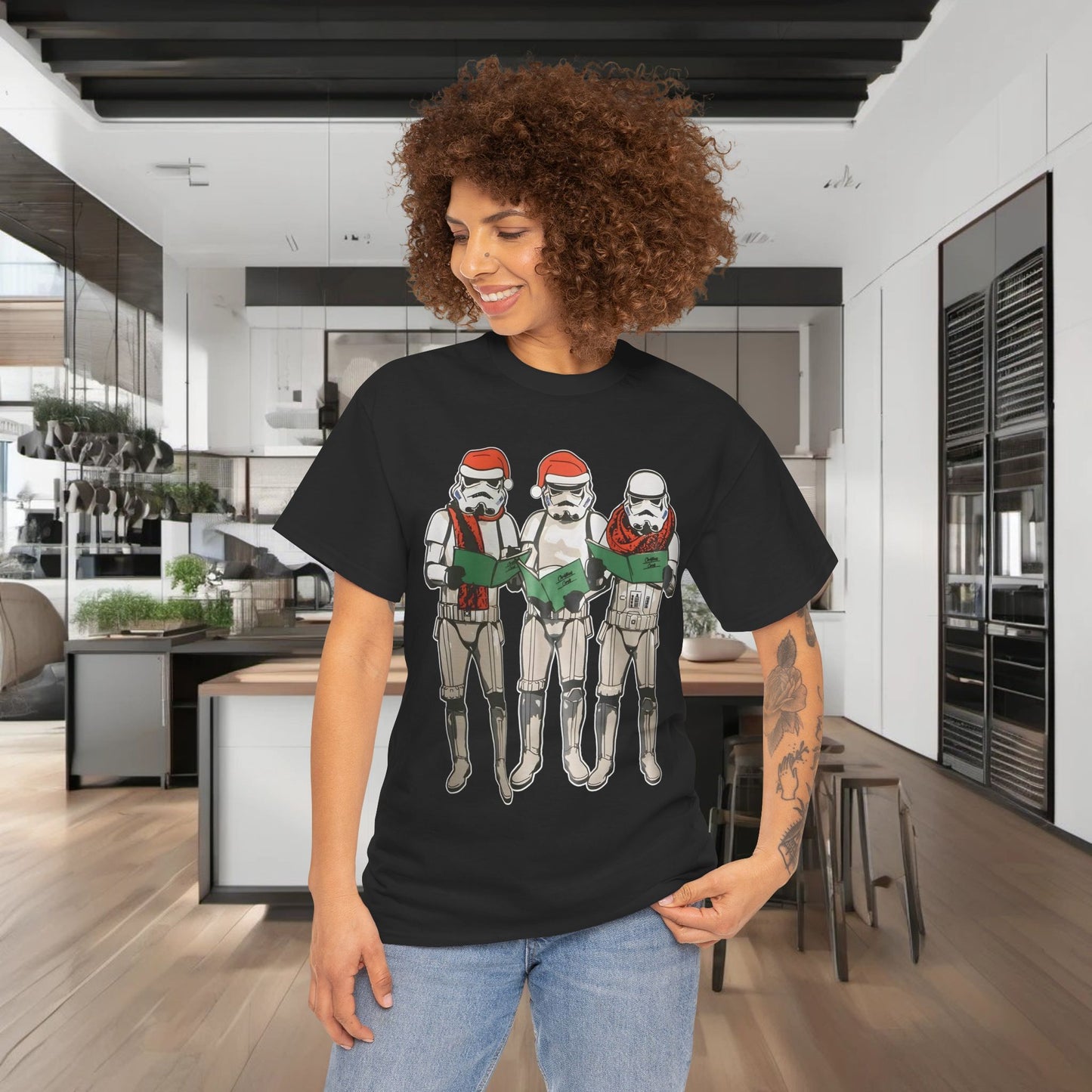 Carol Singing Stormtroopers Star Wars Graphic T-Shirt Urban Unisex Cotton Tee