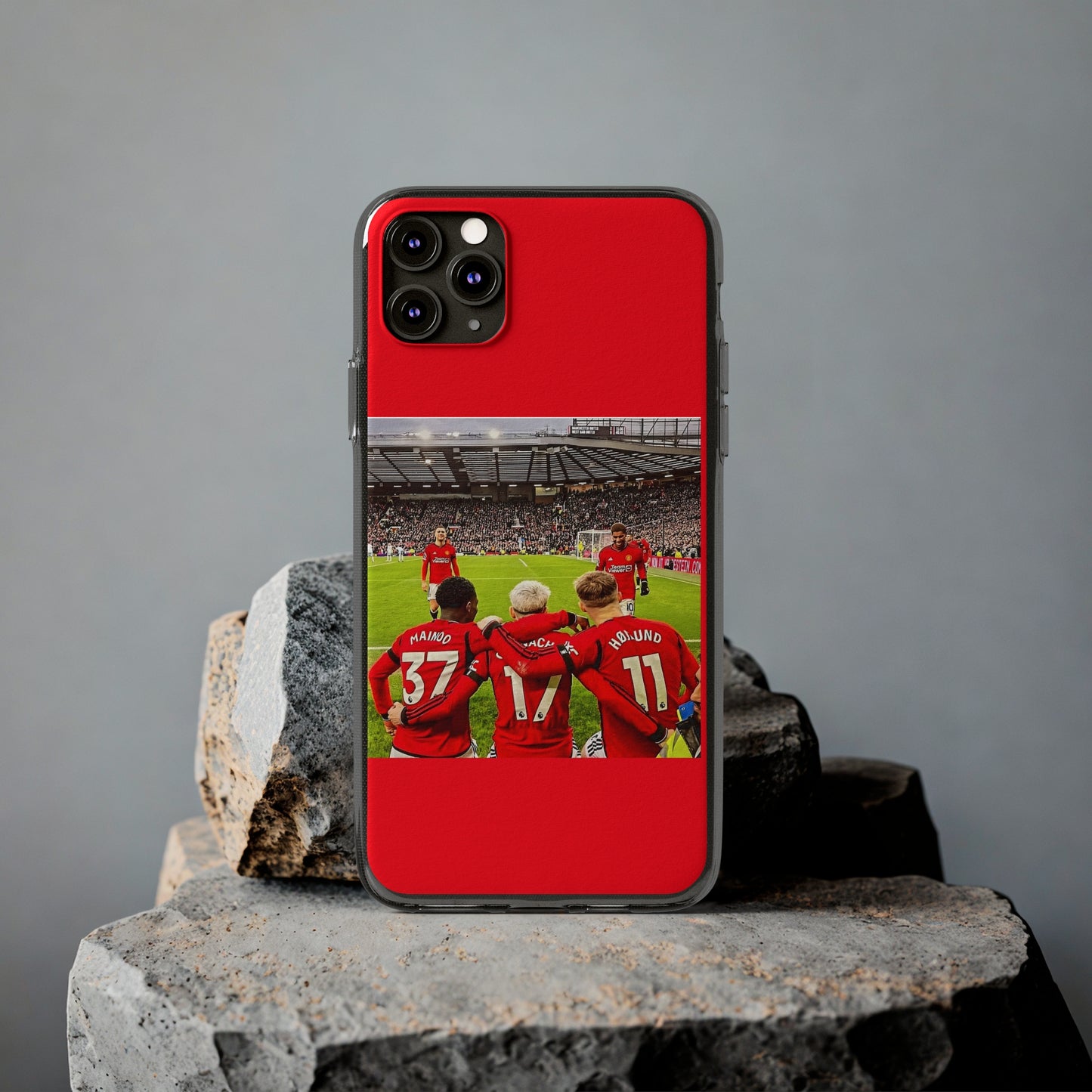 Manchester United Mainoo Garnach Hojlund Soft Phone Case - Soccer Fan Gift,