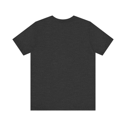 Back view of Sabrina Carpenter Inspired Unisex Short Sleeve Tee, featuring a sleek dark fabric perfect for a stylish look.