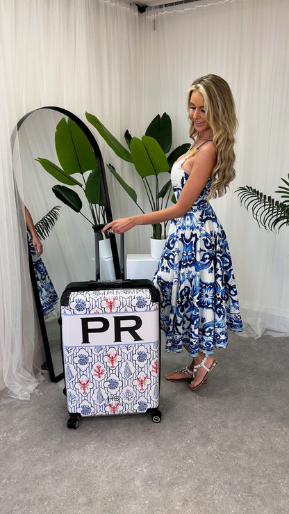 Luxurious Penelope 2-Piece Bralette Crop Top and Maxi Skirt Set in vibrant Dolce & Gabbana inspired print, perfect for summer wear.