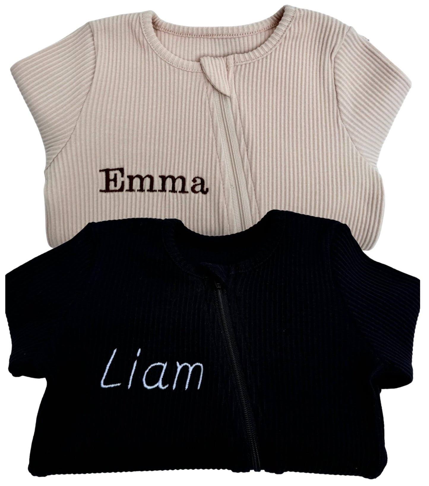 Luxury Black Zip Sleepsuit for Babies by DreamBuy, designed for ages 0-36 months, featuring soft and comfortable fabric for a soothing night's sleep.