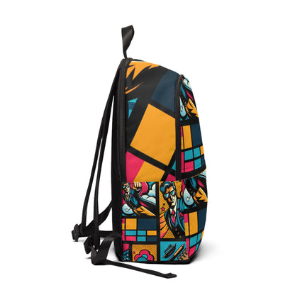 Elegant Modern Pop Art Backpack by Dazzling Dreams Studio featuring quirky cartoon motifs and vibrant canvas design, perfect for trendy style enthusiasts.