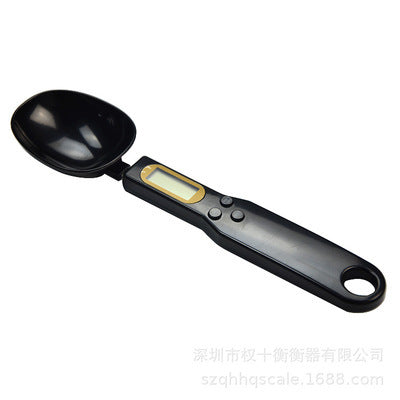 Chic black version of the LCD Digital Kitchen Scale Electronic Cooking Food Weight Measuring Spoon, highlighting its stylish aesthetic and precision.
