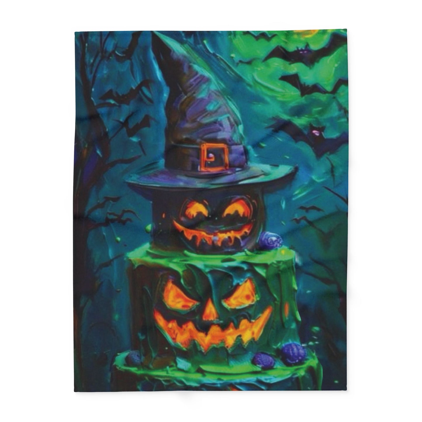 Decorative and Warm Halloween  Spooky Arctic Fleece Blanket 3 Sizes