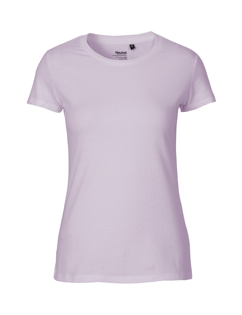 Luxurious lightweight Fairtrade Organic Cotton T-Shirt in a sleek fit, highlighting craftsmanship with double-layered elastane rib neck.