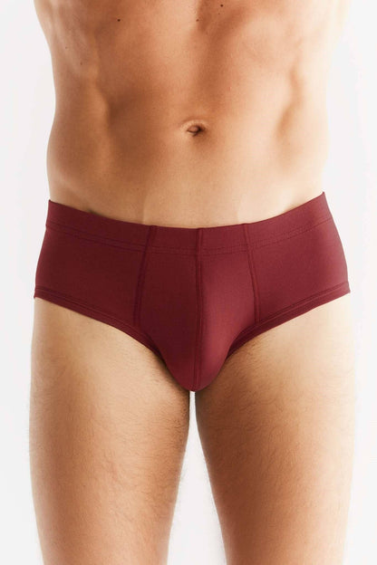 Elegant packaging of luxury organic cotton men's briefs by Earth Wardrobe, highlighting sustainability and eco-conscious fashion.