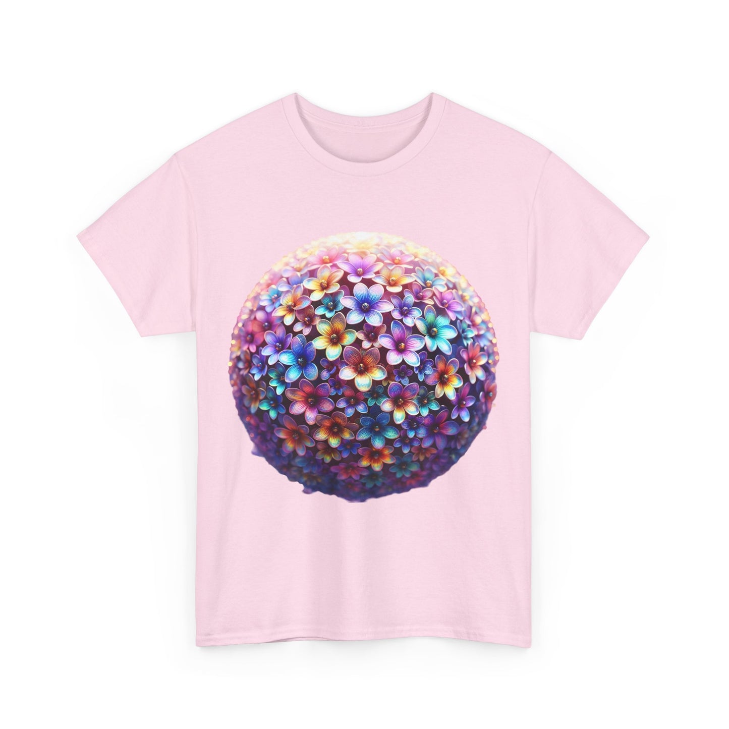 Iridescent Floral Sphere  Unisex Cotton Tee Graphic T Shirt