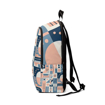 Lifestyle shot of the Luxurious Modern Pastel Geometric Backpack by Dazzling Dreams Studio, depicting chic and stylish use for everyday adventures.