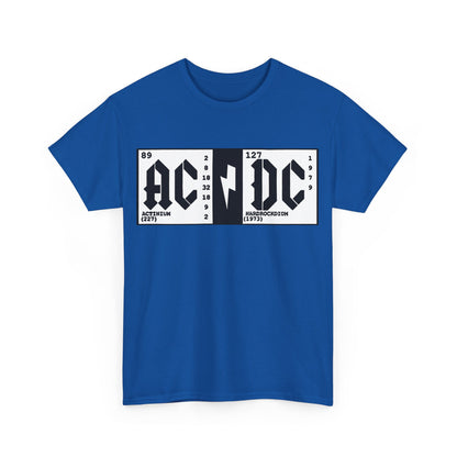 Elements AC DC Graphic T-Shirt Urban Unisex Cotton Tee front view, adorned with unique AC and DC design elements, perfect for showcasing a modern musical lifestyle.