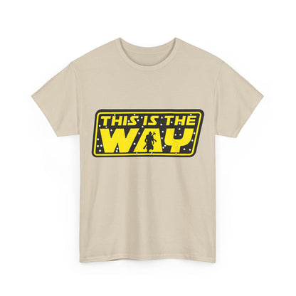 Stylish unisex tee featuring the iconic 'This is the Way' graphic from Mandalorian, designed for refined fans. Mandalorian Star Wars This is the Way Logo Graphic Unisex Tee Shirt.