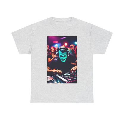 Street Monster Graphic T-Shirt in heather grey, featuring a captivating DJ graphic, representing luxury street style and high-quality comfort.