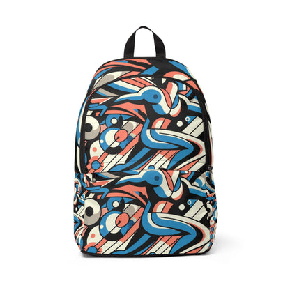 Fusion Elegance Modern Backpack featuring an abstract cartoon design and stylish patterns, crafted by Dazzling Dreams Studio, perfect for elevating your fashion ensemble.