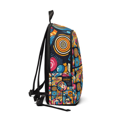 Chic and spacious interior of the Fusion Simplicity Pop Art Canvas Backpack by Dazzling Dreams Studio, ideal for storing essentials with organised compartments.