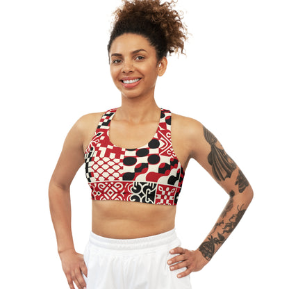 Valentina Rialto Red Checkerboard Sports Bra - Stylish Performance Wear For Active Women, perfectly blending tradition and trend for the modern active woman.