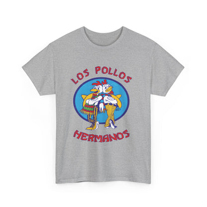 Elegant front view of the Breaking Bad Los Pollos Logo Graphic T-Shirt, showcasing a vibrant and artistic design ideal for fans.
