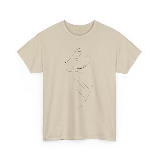 Elegant unisex t-shirt showcasing a contemporary animal silhouette design, ideal for modern wardrobes.
