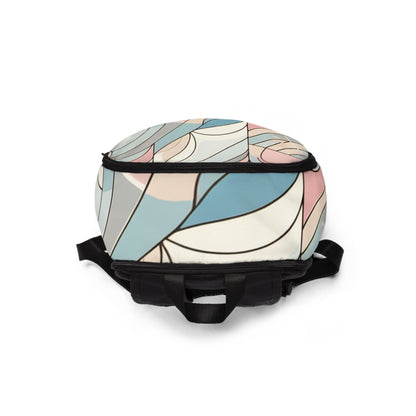 Luxurious pastel-hued backpack featuring smooth curves and floral elements from Dazzling Dreams Studio, perfect for stylish individuals seeking elegance and practicality.