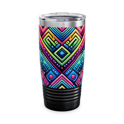 Neon Verve Mirage 20 Oz Insulated Tumbler by Dazzling Dreams Studio, featuring stylish stainless steel design and vibrant colours, perfect for luxury drinkware.