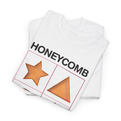 Squid Game Unisex Men´s Women´s Graphic Cotton Funny T Shirt elegantly folded, displaying its distinctive honeycomb design for a modern aesthetic.