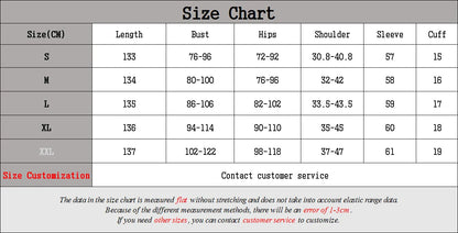 Size chart for Halloween New Tights 3D Digital Printing Cosplay One-piece Play Costume, detailing various sizes and measurements for an optimal fit.