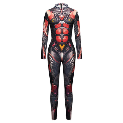 Halloween New Tights 3D Digital Printing Cosplay One-piece Play Costume in a luxurious front view, highlighting exquisite details and vibrant patterns.