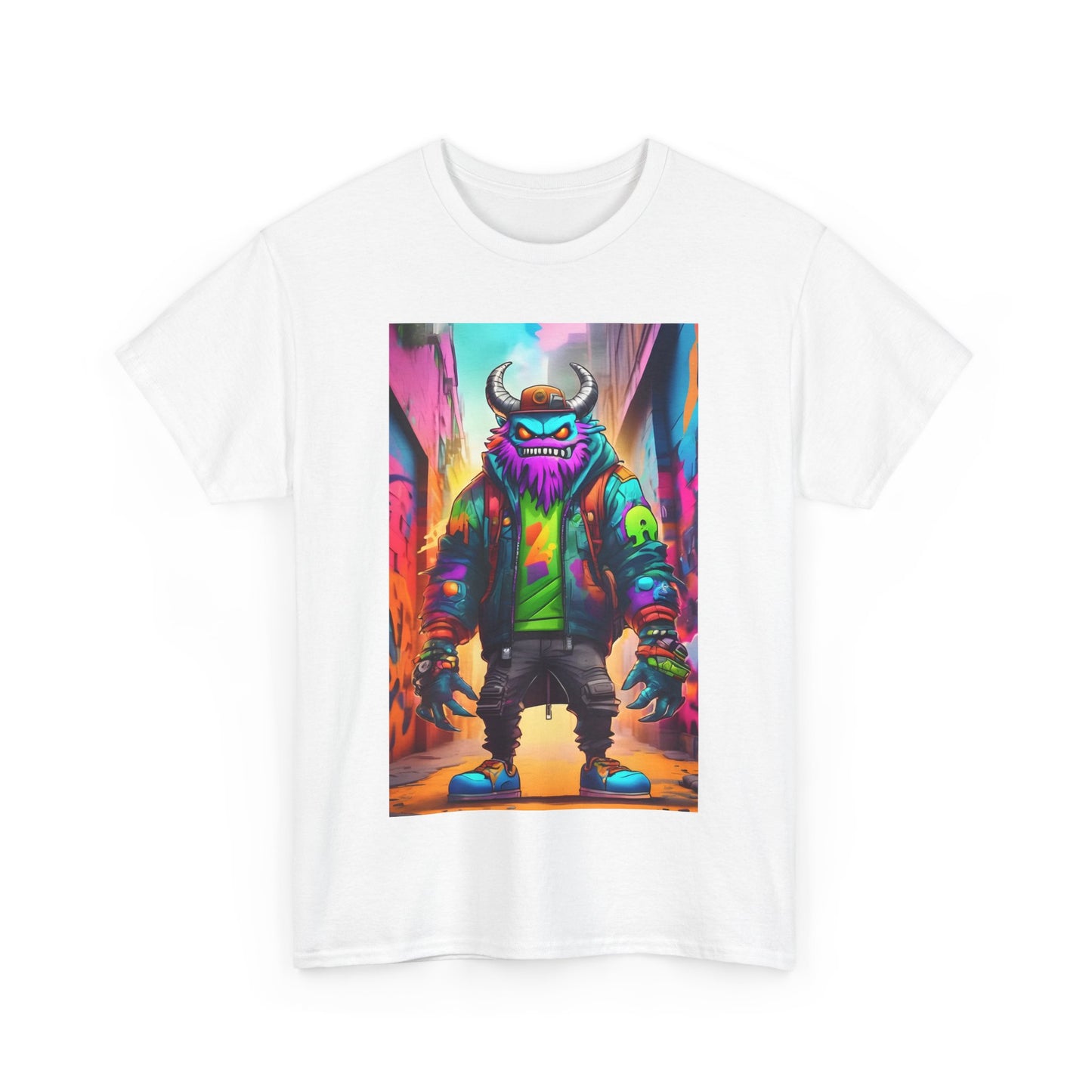 Street Monster Graphic T-Shirt, Urban Streetwear Top, Unisex Cotton