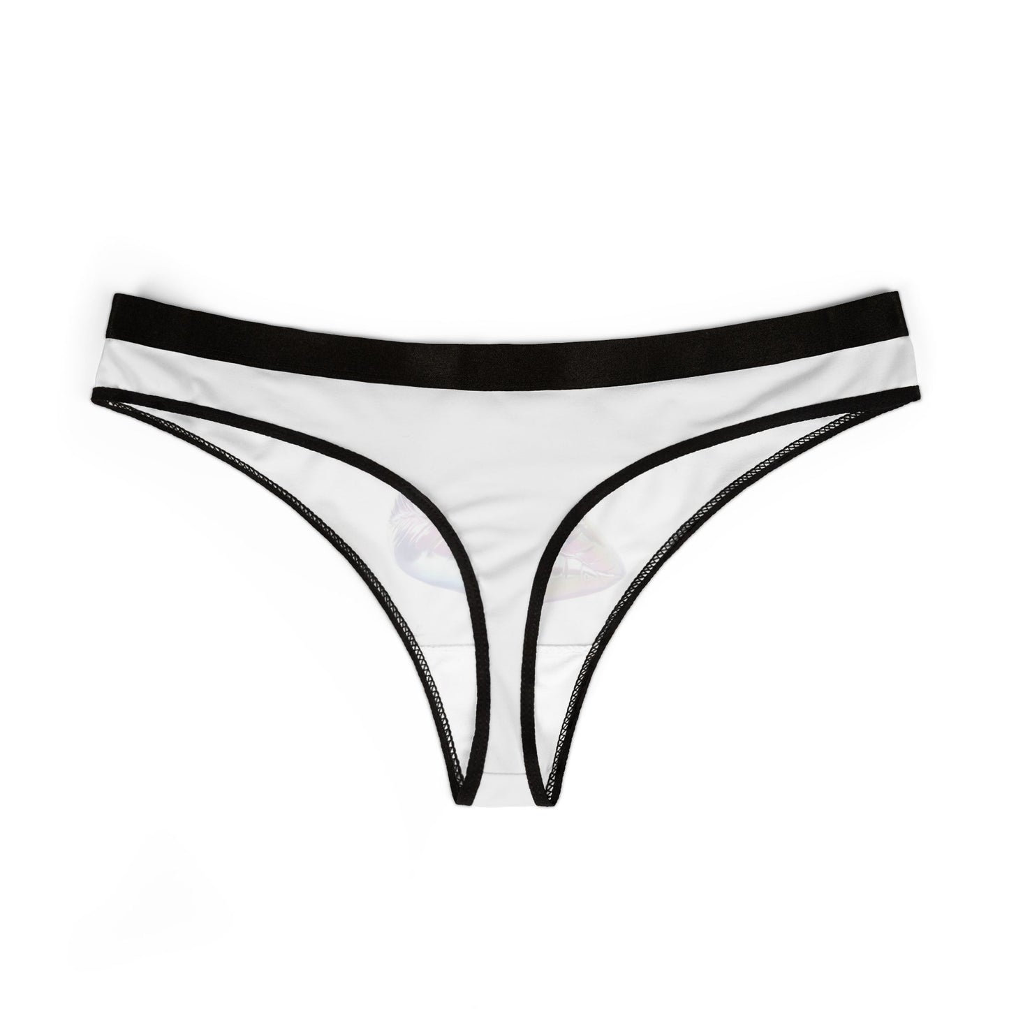 Naughty Thong: "EAT ME" Cheeky, Sexy Womens Underwear, Holographic Lips,