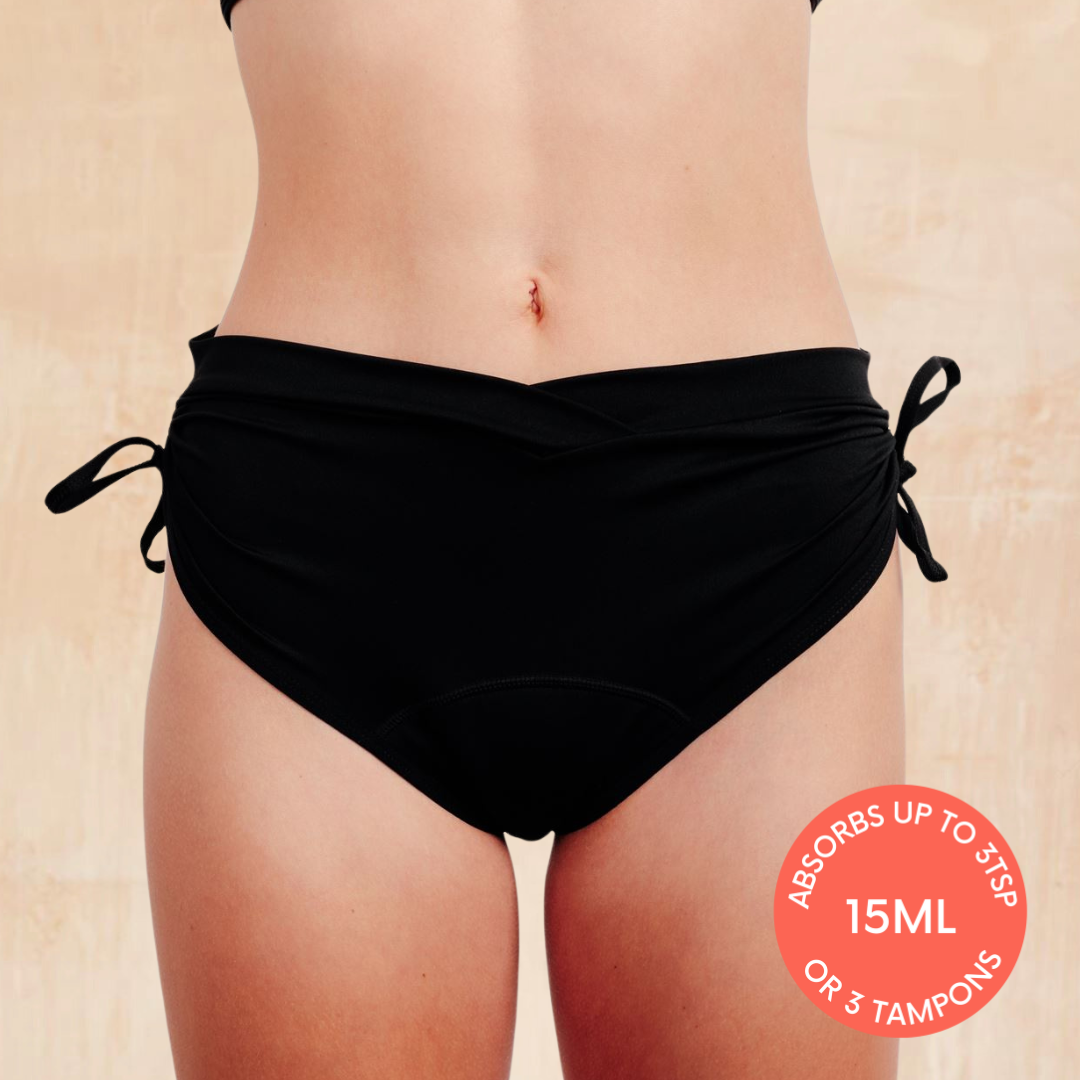 Zoe Leakproof Bikini: Waterproof, High-Waisted Swimwear, Absorbent Up To 15ml, Size S-XL