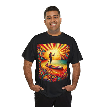 Delightful Paddle Board T-Shirt featuring a vibrant design, perfect for water sports enthusiasts, by Dazzling Dreams Studio.