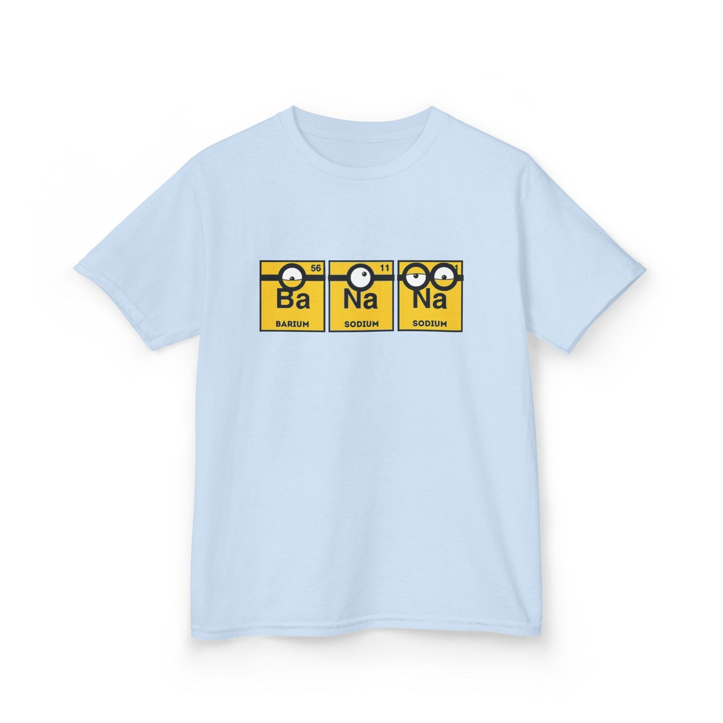 Minions Kids T-Shirt Banana Yellow Periodic Table Elements Tee Childs Boys Girls