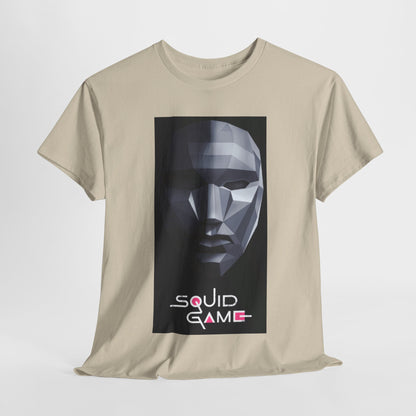 Squid Game Unisex Men´s Women´s Graphic Cotton Funny T-Shirt Tee featuring a striking geometric mask design, ideal for fashion-forward individuals.